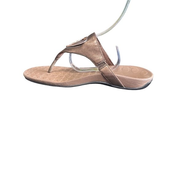 Orthaheel/Vionic Yara women's size 11 brown bronze slip on toe post sandals - Picture 2 of 6